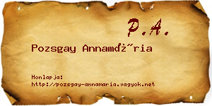 Pozsgay Annamária névjegykártya